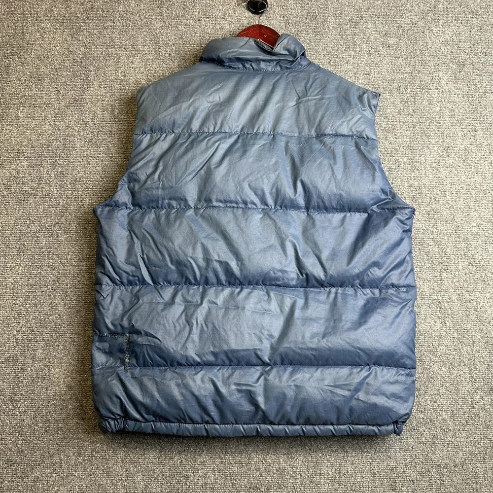 Vintage The North Face Down Puffer Vest Mens Large Blue Snap Front Gorpcore 70s